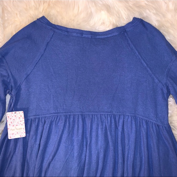 Free People Forever Your Girl Blue Tunic T-Shirt - Picture 9 of 12